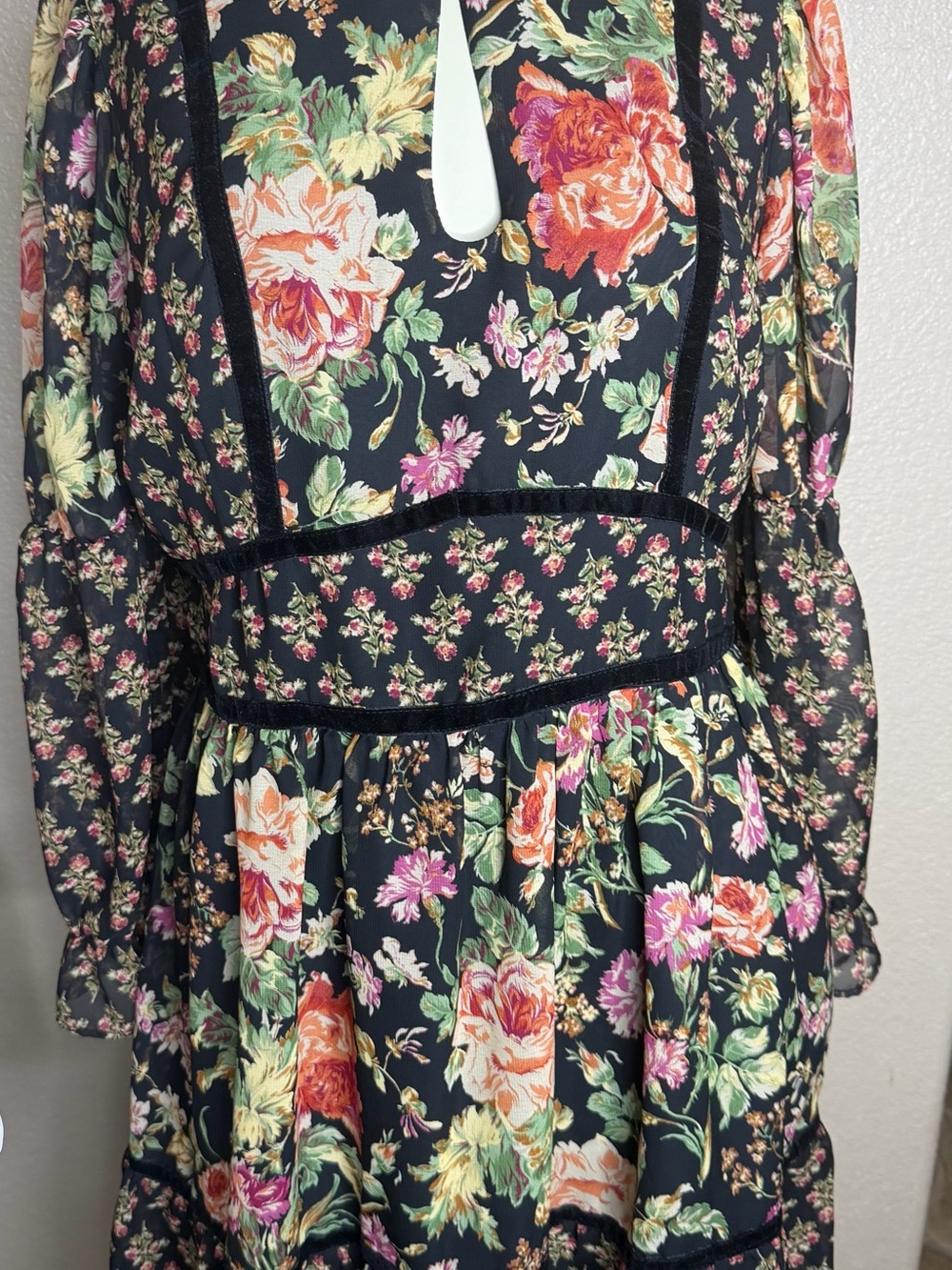 Tahari ASL Floral Boho Prairie Dress